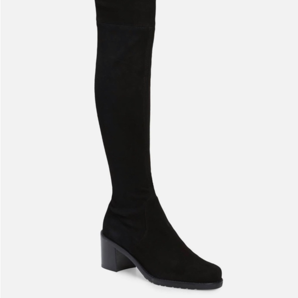 DARLA black Stretch Suede over the knee boot.